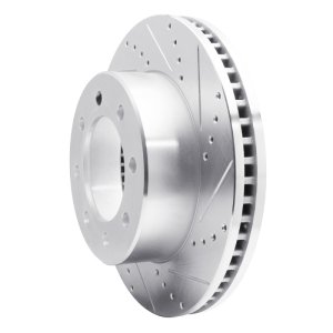 Dodge Ram 3500 Brake Rotor (1) - Front Right - R1 Concepts - Drilled & Slotted - Silver - `09-`25
